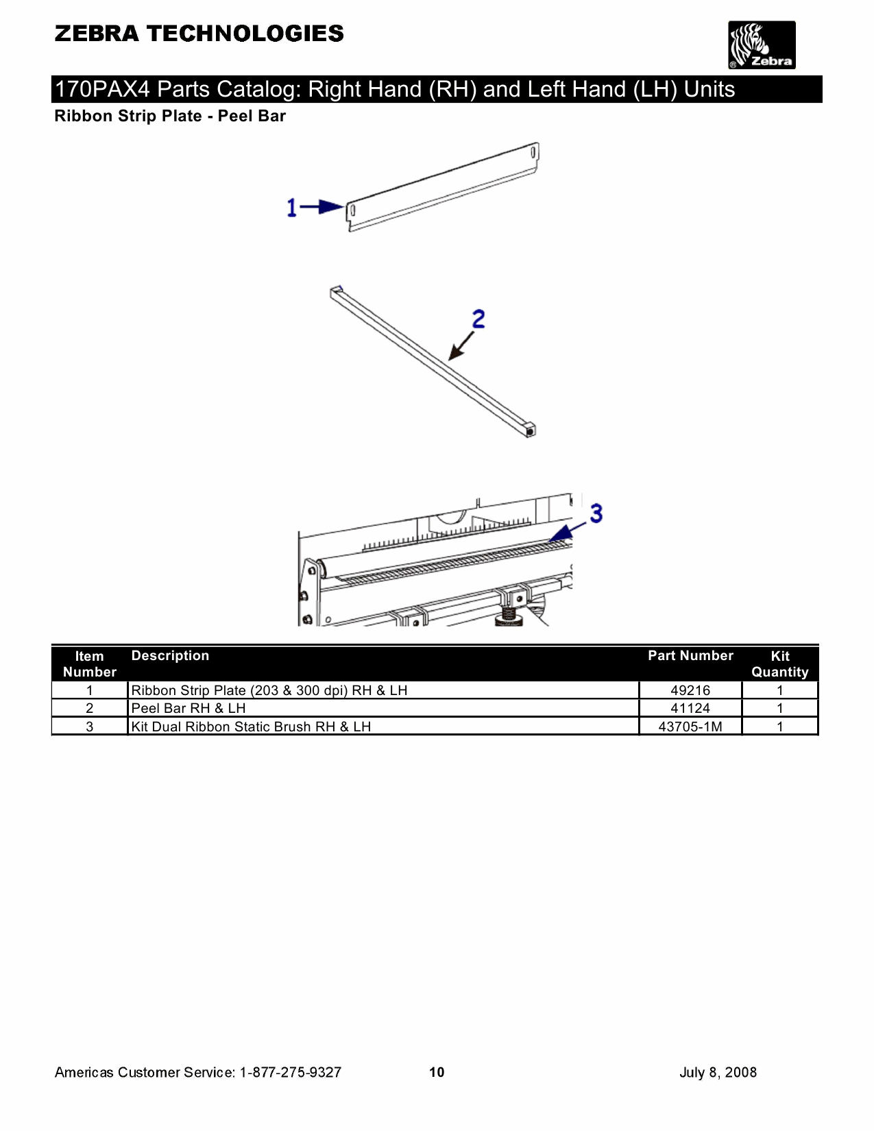 Zebra Label 170PAX4 Parts Catalog-5